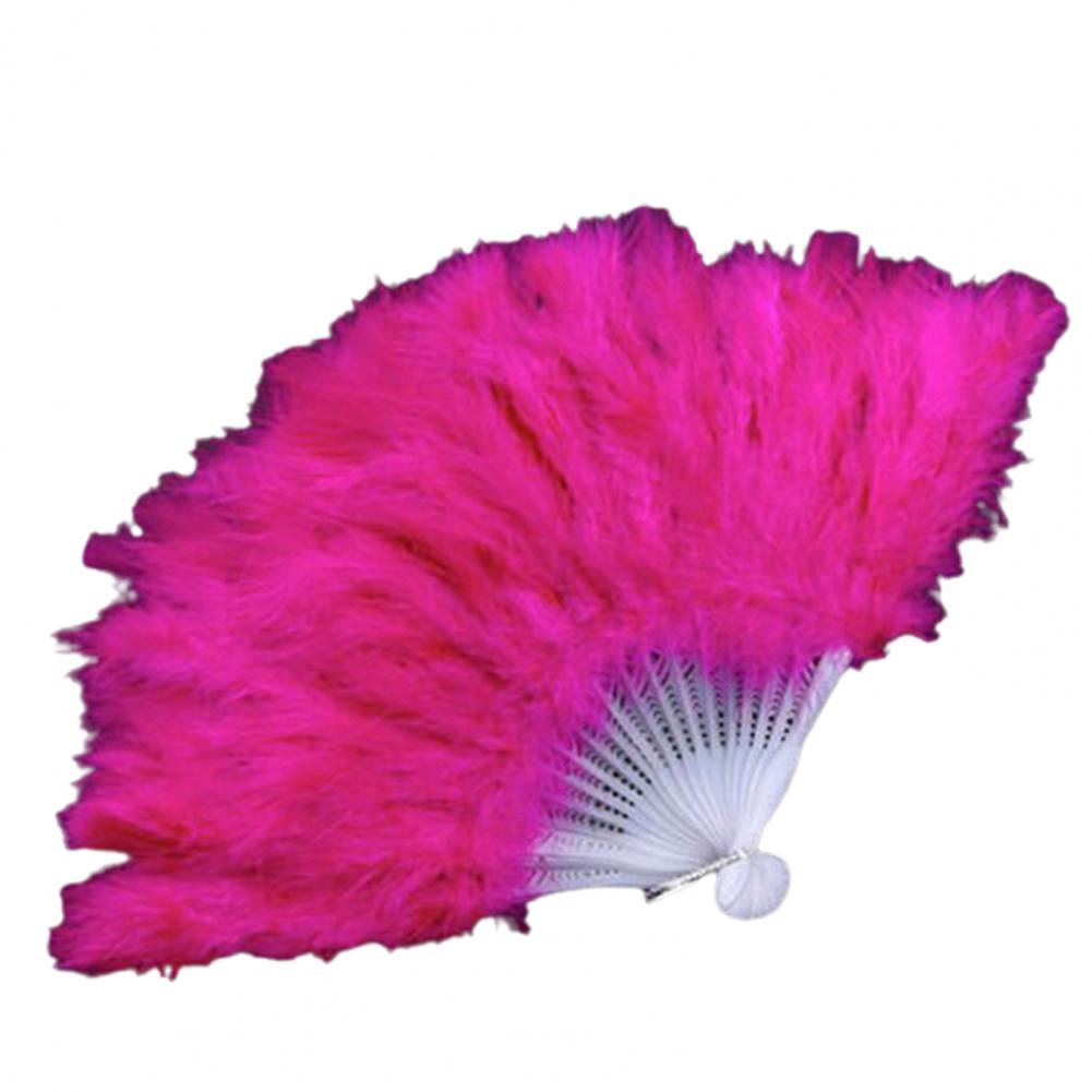 Hand Fan Artificial Feather Hand-craft Chinese Style Classical Performance Decoration Elegant Chinese Dance Party Folding Fan