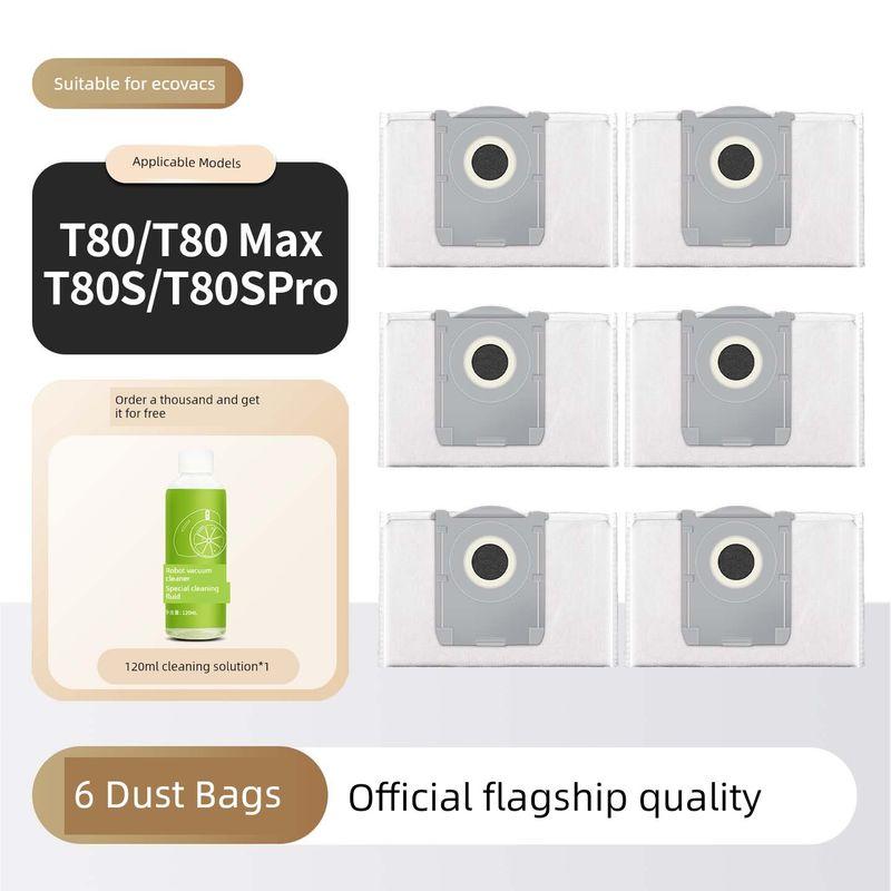 Compatible with Ecovacs T80/S Consumables, Sweeping Robot Accessories, Pro Side Roller Brush, Mop, Filter, Dust Bag, Cleaning Fluid