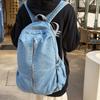 Schoolbag Korean New Denim Backpack High School College Student Simple Casual Schoolbag Large Capacity Travel Backpack