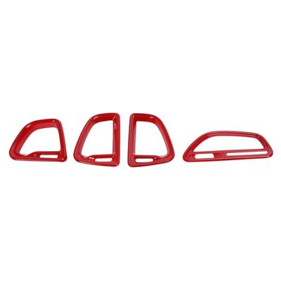 4 Pcs Central Console Air Vent Outlet Decoration Cover Trim Replacement for Dodge Challenger 2015‑2021Red