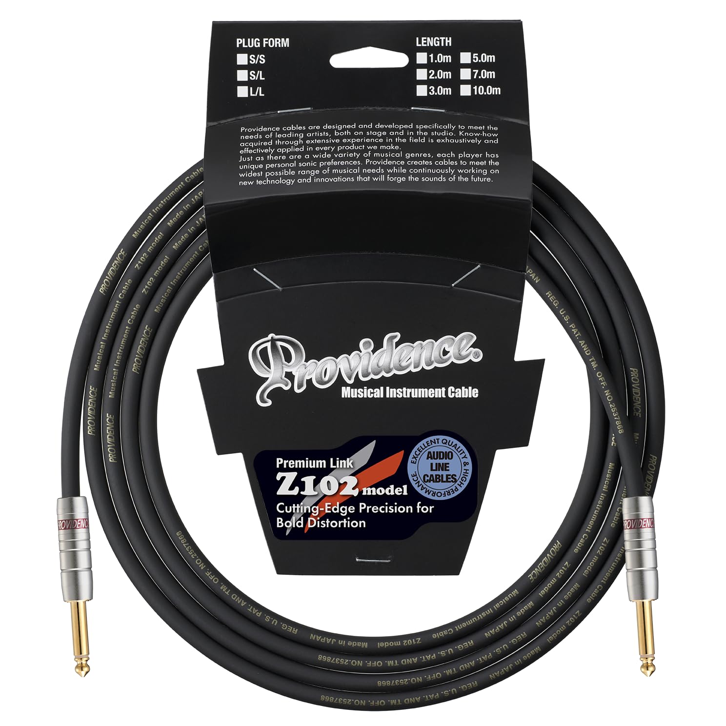 

Providence Z102 Shielded Plug Cable, 10m, S/S (Straight/Straight) чорний