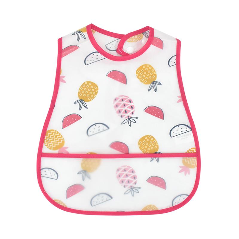 2023New Cartoon Pattern EVA Waterproof Pocket Lunch Feeding Bibs Adjustable Baby Bibs Cute Children Baby Apron Kids Burp Cloths