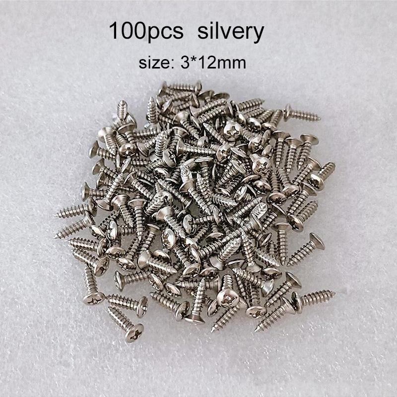 50/100pcs Electric Guitar Pickguard Screws Multiple Colors For Guitar Bass Metal Fixed Cover Plate Screw Guitar Accessories TMZ