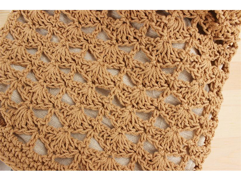 Versatile Hollow Cotton Rope Woven Bag for Seaside Vacations and Daily Commutes