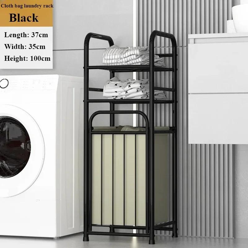 

Корзина для хранения грязной одежды Балкон Туалет Полка для грязной одежды Металлический сборный стеллаж для хранения Устойчивая и надежная стойка для белья