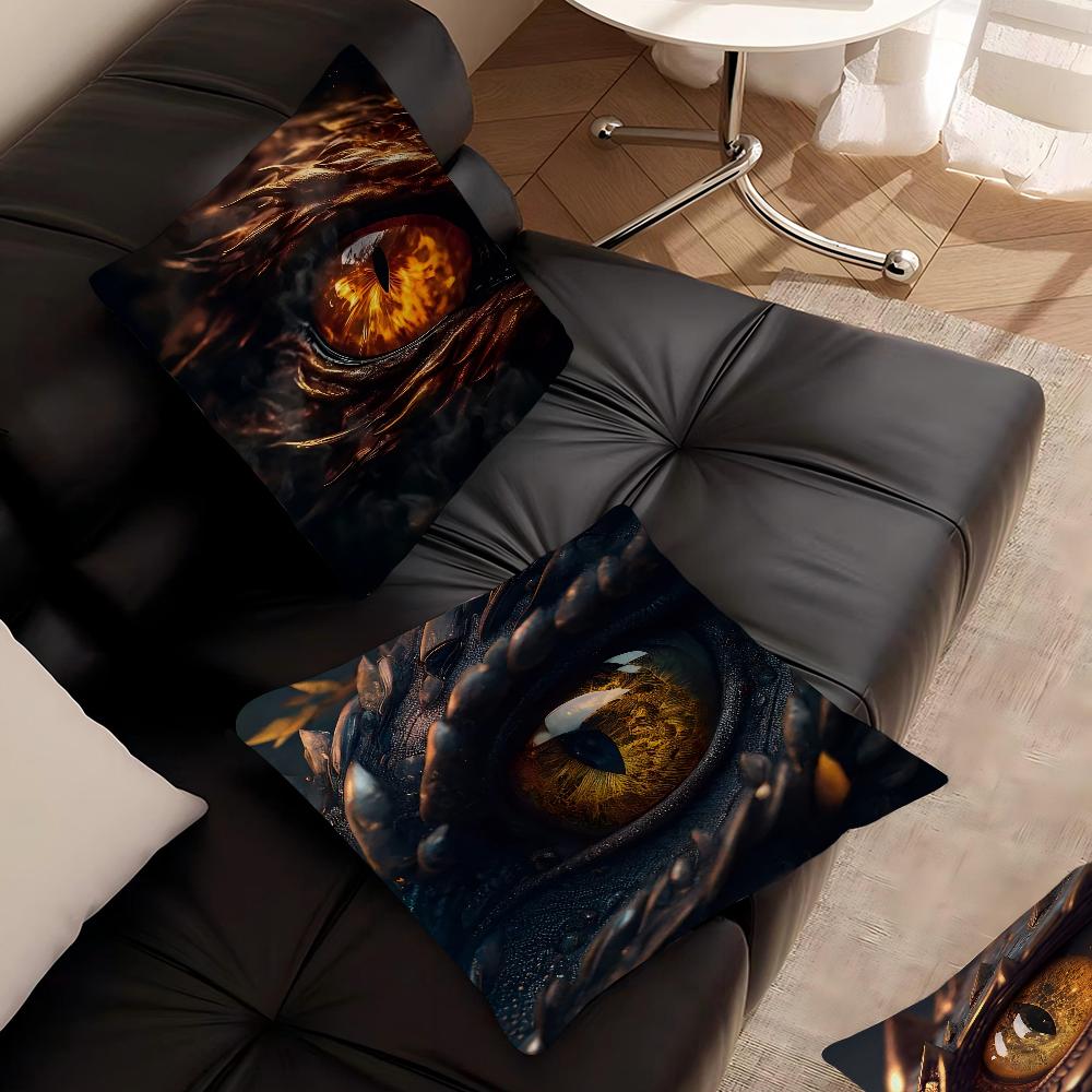 Dragon Eyes Pillow Covers Cartoon Sofa Decorative Home Double-sided Printing Short Plush Cute Cushion Cover