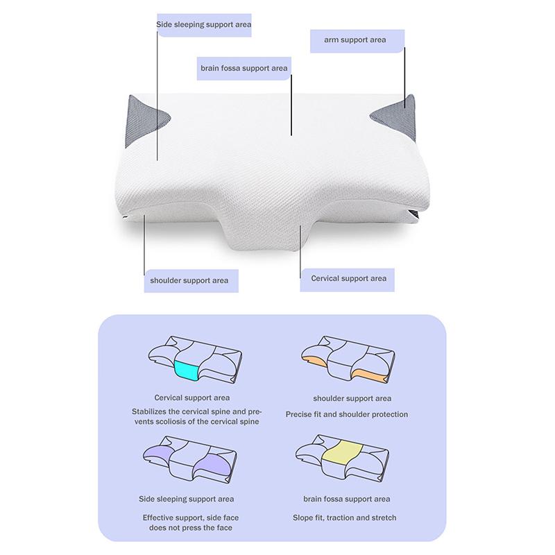Cervical Support Horn Memory Pillow Breathable Orthopedic Pillow For Home Bedroom Use