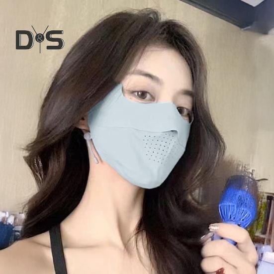 Gesichtsschutz, nahtlos, atmungsaktiv, mit Löchern, Sonnenschutz, 3D-Gesichtsschutz im schlanken Design, UPF 50, atmungsaktiver Gesichtsschutz aus Eisseidengewebe