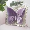 Yousheng Butterfly Throw Pillow Plush Butterfly Pillow with Lace Ruffle Decorative Bedroom Cushion for Living Room Sofa Couch Bed Car