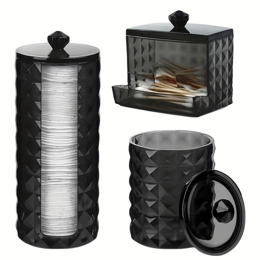 

Набор из 3 шт. Держатель для ватных дисков Qtips, Акриловая банка-диспенсер для ватных палочек с крышкой, Органайзер для хранения на столешнице в ванной