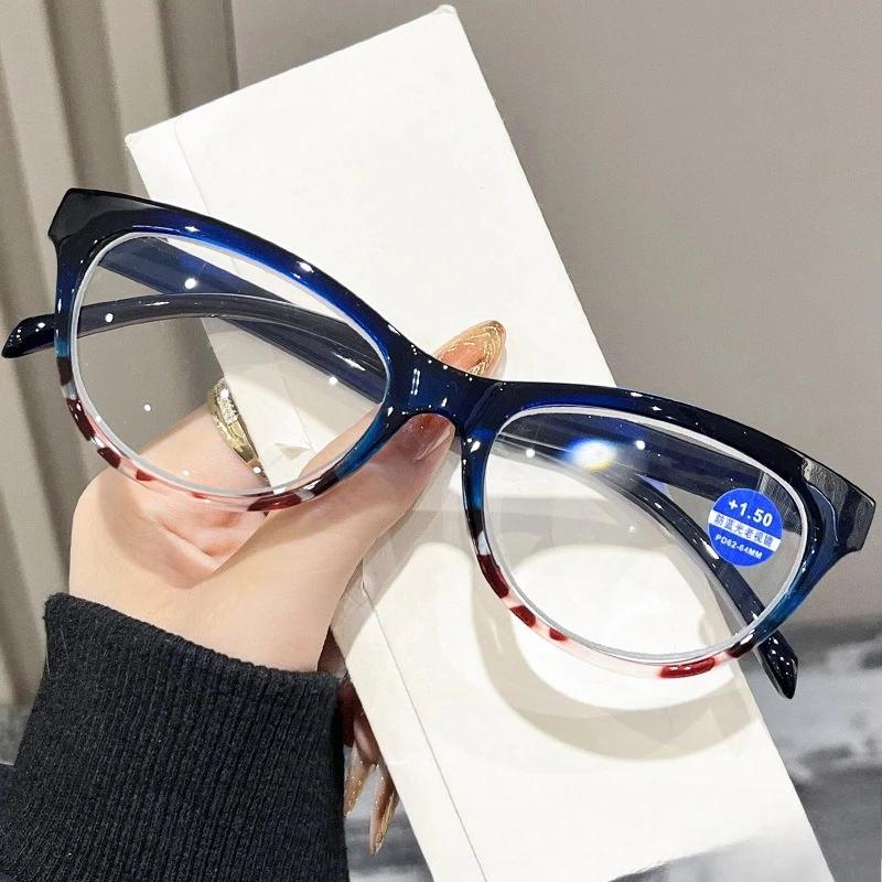 Stylish Cat-Eye Anti-Blue Light Presbyopia Glasses Trendy High Definition Comfortable Reading Eyewear Unisex 0 To +4.0