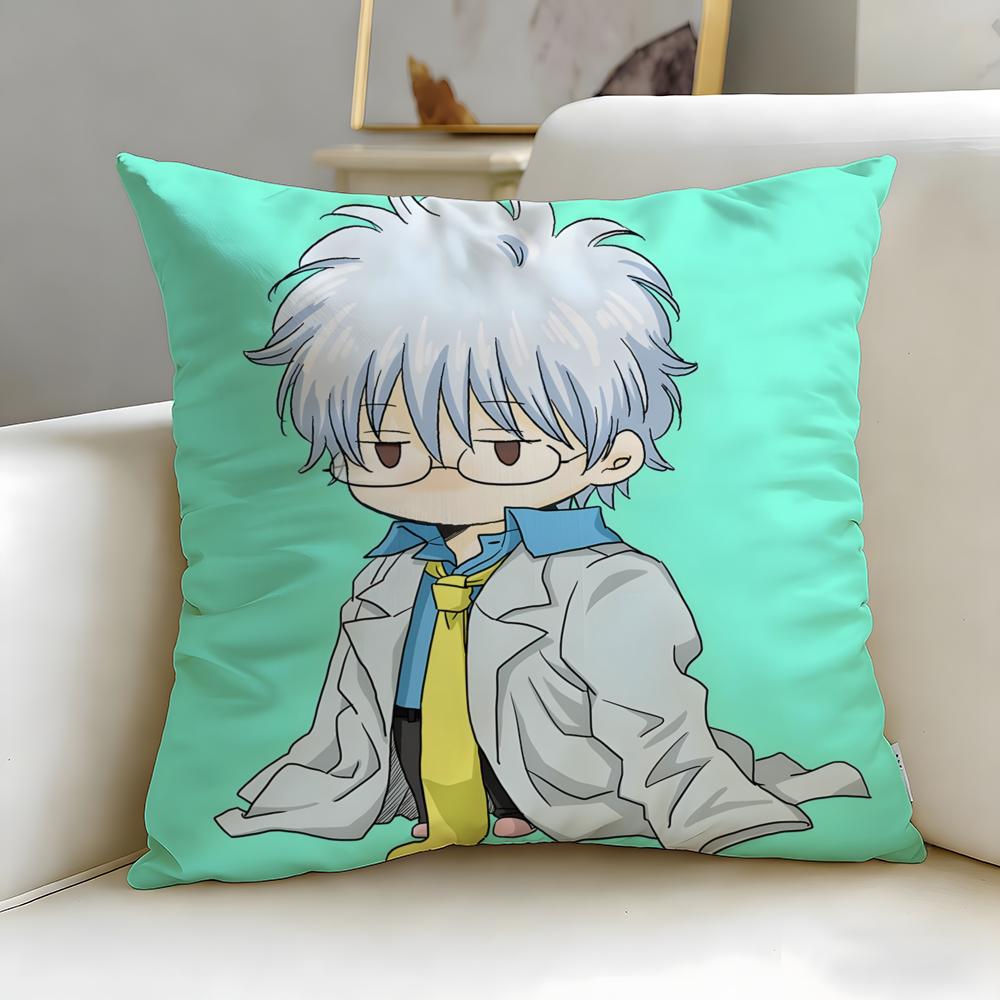 classic anime Gintama Cushion Cover Soft  EasyWash Pillow Case  Versatile for Couch Bed Travel and Office