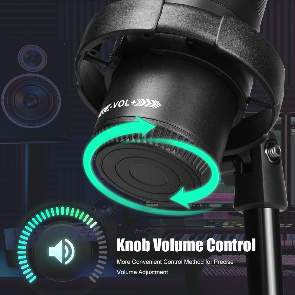 MS15 RGB Gaming E-Sports USB Microphone: Colorful Live Streaming Condenser Mic for Singing & Computer Use