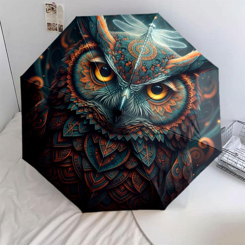 Mayan-styleanimals Pattern Pattern New Style Umbrella, 1 Piece Automatic Folding Umbrella, Portable Travel Umbrella, Outdoor Umbrella, Birthday Gift