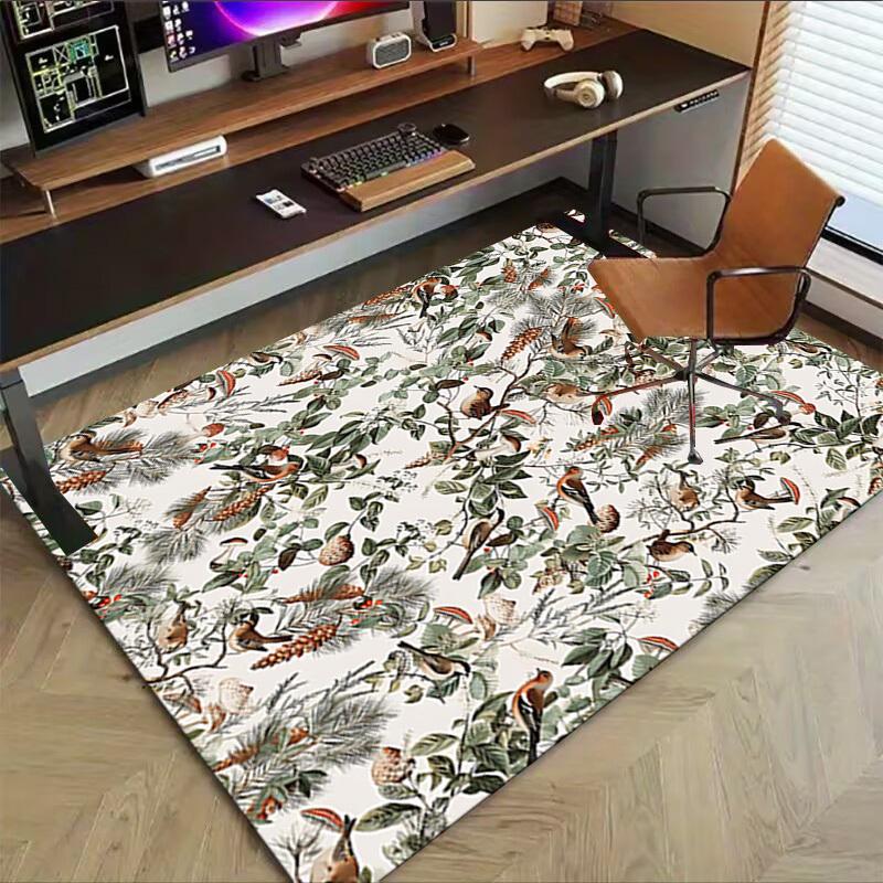 1PC Birds, Forest Non-Slip Floor Carpet Compatible for Office&Living Room&Bedroom&Dining room - Flat- Soft & Pattern, Vibrant Colors-W293