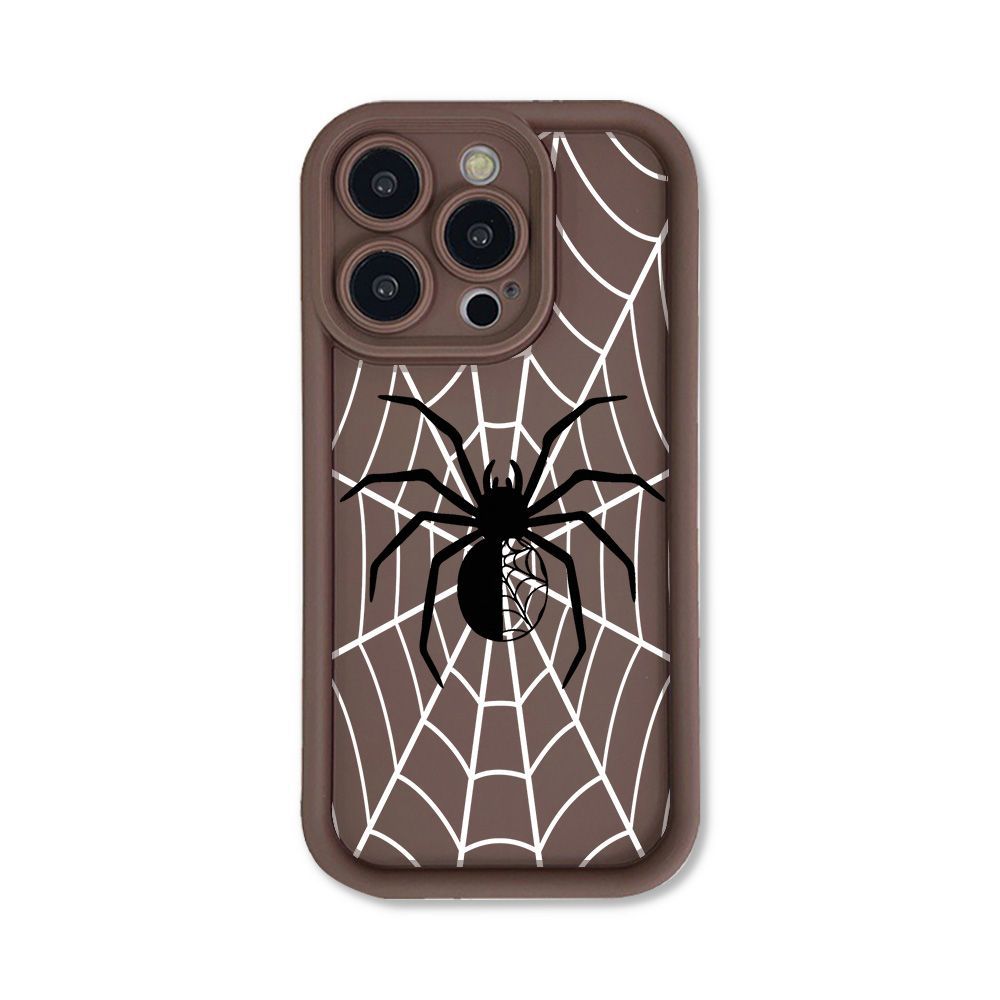 Black Spider for iPhone17 ProMax Mobile Phone Case 16 Apple 17 Matte 14/15 Premium 13 Fine Holes