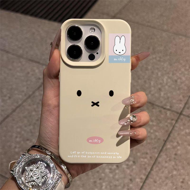 Korean Miffy Rabbit emoji applies to iPhone17promax mobile phone case Apple 15 liquid 14 cute 13 soft case 16