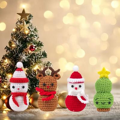 Christmas Knitted Xmas Tree Doll Positive Energy Snowman Doll Desktop Decorative Ornament Festival Gifts Party Decorative Props