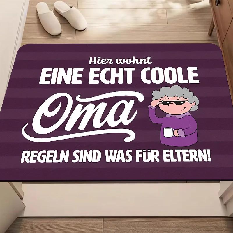 

1pc Cool Grandma Rug – Cartoon Character Design, Soft Mat for Entryway, Kitchen, Bathroom door mat entrance 40x60cm16x24in