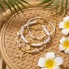 Boho Layered Starfish Whale Tail Imitation Shell Charm Anklet for Women Faux Pearl Seed Beaded Summer Beach Ocean Foot Jewelry