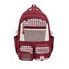 Schoolbag new trendy plaid middle and high school student schoolbag ins fresh and large capacity backpack female cute casual backpack
