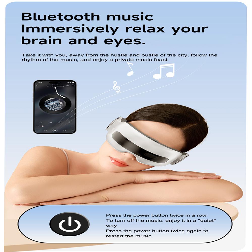 Atomized Steam Eye Massager Smart Vibration Bluetooth Eye Care Instrument Hot Compress Relieve Fatigue Eye Dry Massage Relax