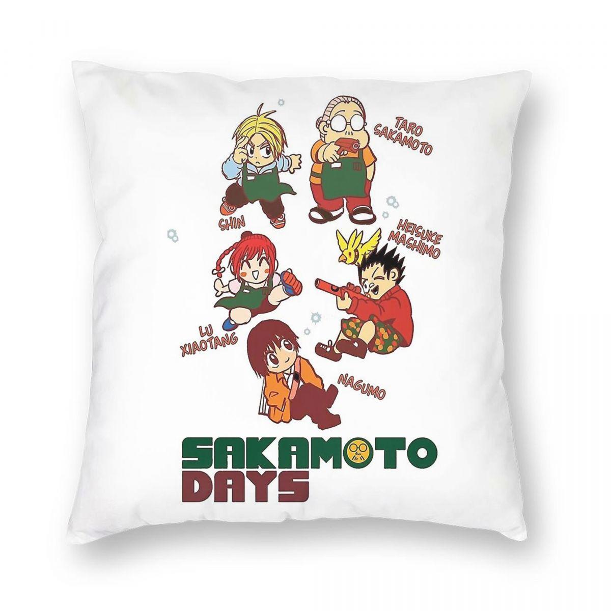 Sakamoto Days Anime Square Pillowcase Polyester Linen Velvet Pattern Zip Decorative Pillow Case Sofa Cushion Case 30x30cm
