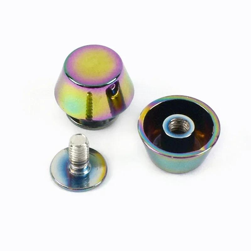 5/10/20Pcs Meetee Metal Nails Buckle Handbag Bottom Protecting Feet Bucket Shape Flat Studs Screw Rivets Bag Leather Accessories