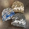 Leopard Letter Print Knitted Hat With Warmth For Winter Streetwear Fans