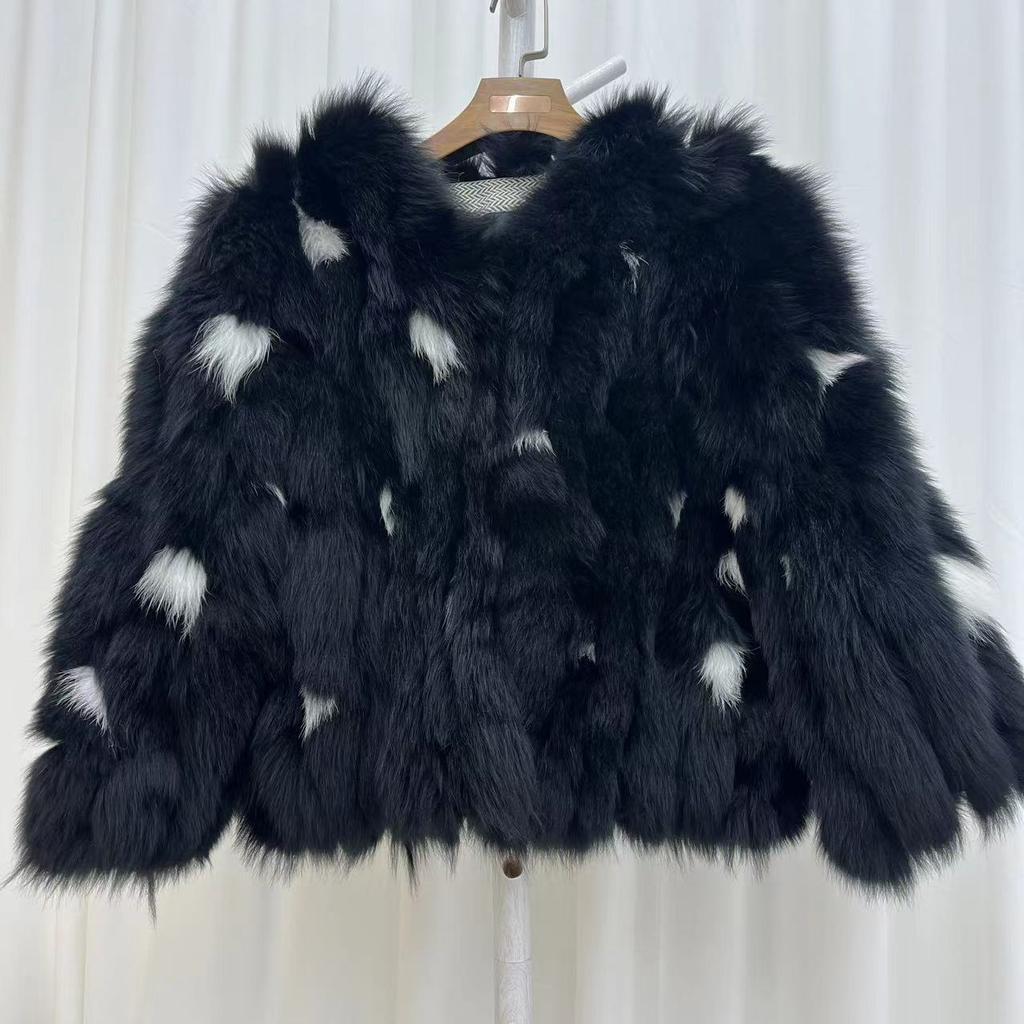 Real Fox Fur Coat for Women Autumn and Winter Warm Real Fur Coat Short Style Fur Versatile Young Tops