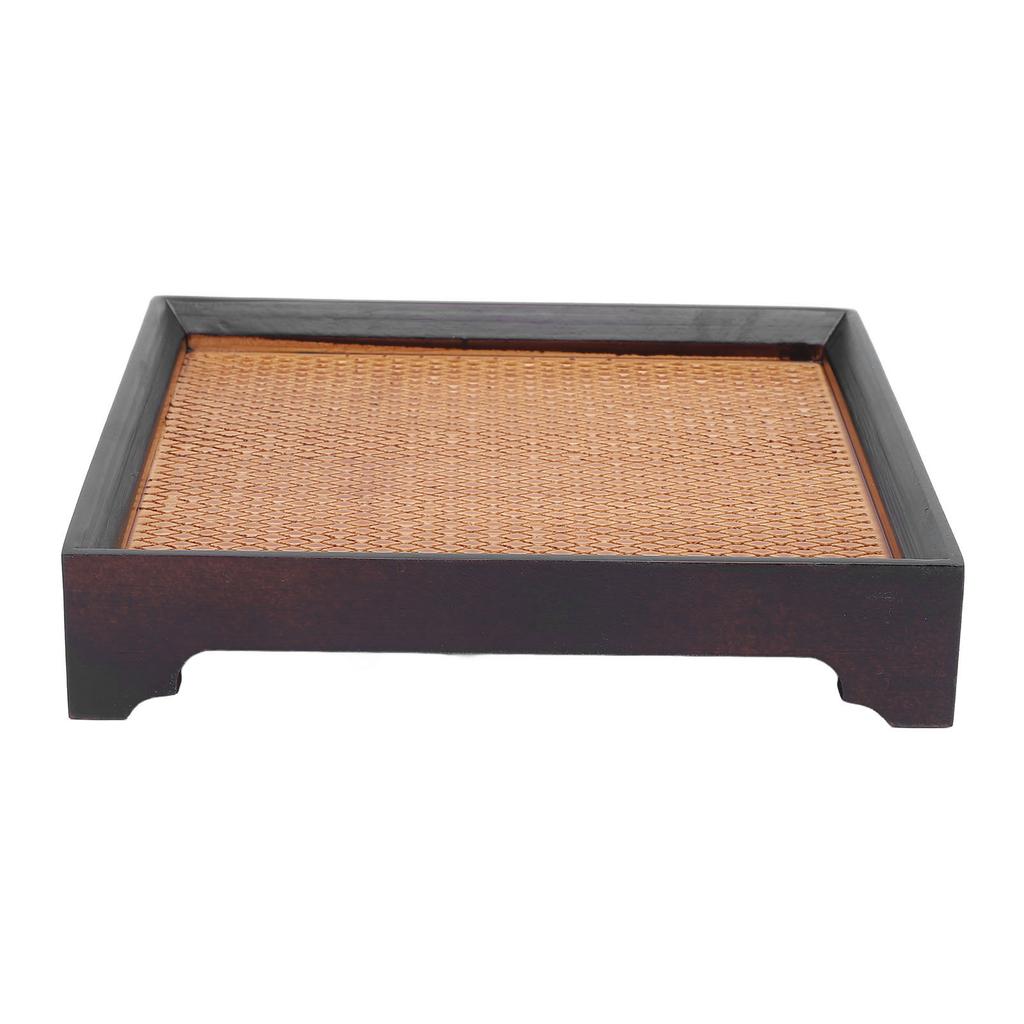 7.5in Square Tea Tray Small Tea Pot Holder Vintage Dessert Serving Tray Multifunctional Use for Home Office