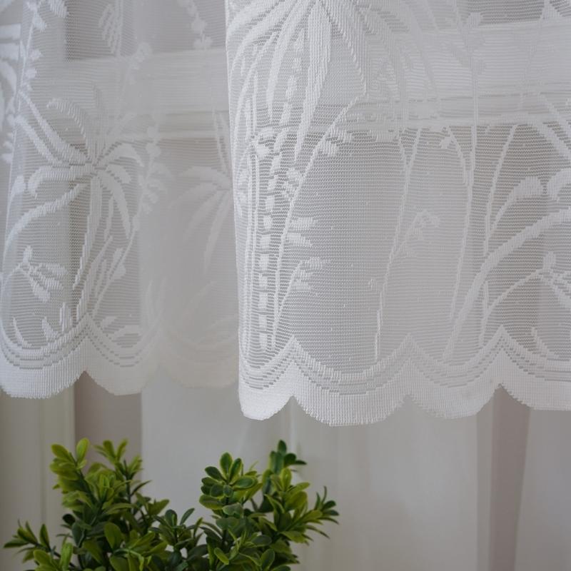 Breathable Sheer White Curtains for Window Stylish Lace Designs Kitchen Dining Decoration
