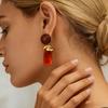 European Retro Geometric Resin Wrapped Earrings: High-End Autumn Winter Style for Women