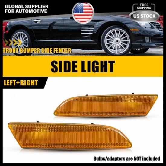 Amber Front Bumper Side Marker Light Reflector For 2004-2008 Chrysler Crossfire