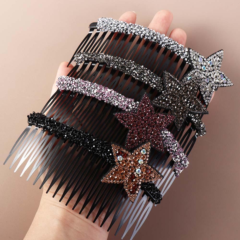 Acrylic Invisible Extra Hair Holder Teeth Extra Hair Holder Rhinestone Star Hair Comb  Daily