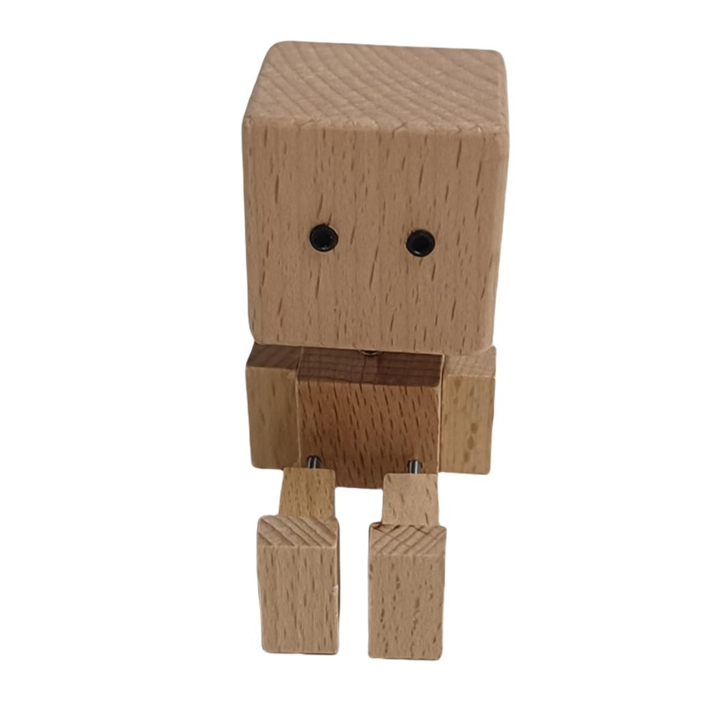 Shaking Wooden Man Action Figurine Ornaments Modern Desktop Creative Ornament Little Nerdy Mans Car Accessories Creative Gifts