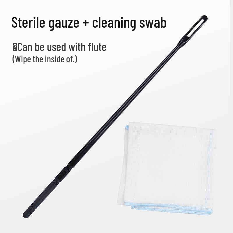 Brass Flute Maintenance Kit: Absorbent Cloth & Cleaning Rod