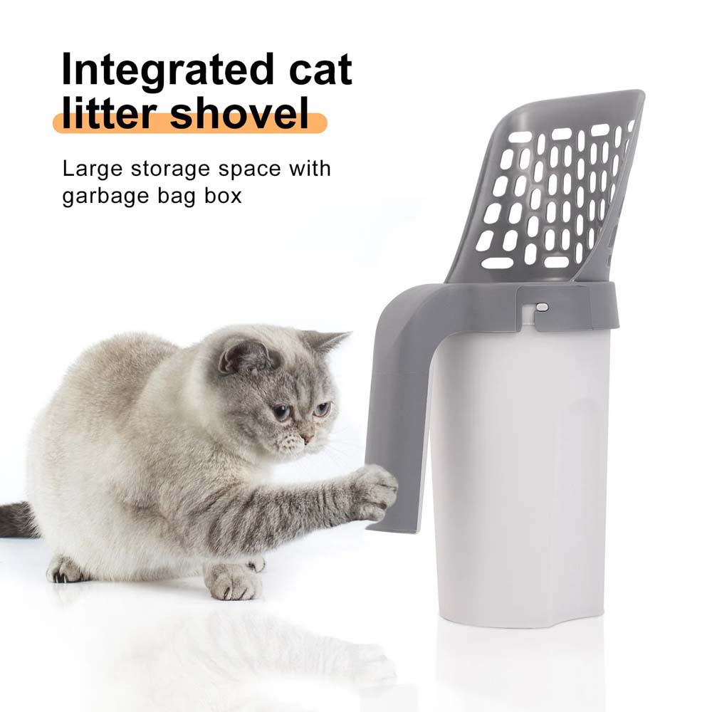 The All-in-one Litter Scooper Comes With a Roll of Garbage Bags, Making It Easy To Use and Remove Litter Clumps