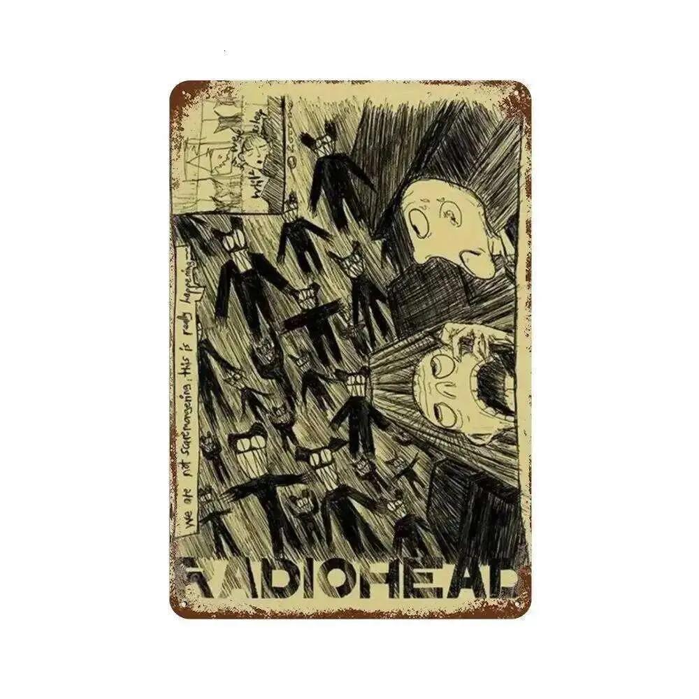 Vintage Rock Band Radiohead Metal Tin Sign Poster Retro Music Art Wall Decor for Home Room Bar Club Man Cave Cafe Pc 26T0104 26T0104