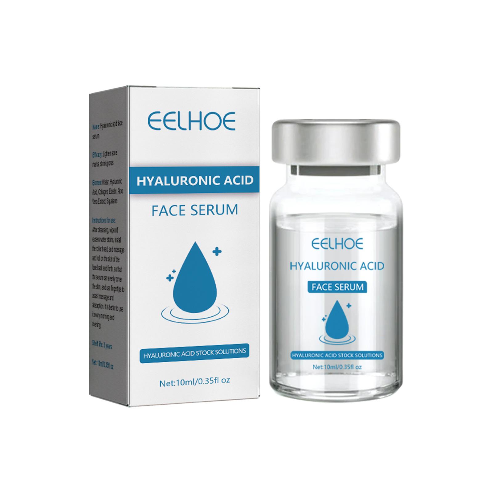 

EELHOE Hyaluronic Acid Serum 10ml - Gently improves facial acne blemishes, controls oil, smooths and softens skin, moisturizing care serum