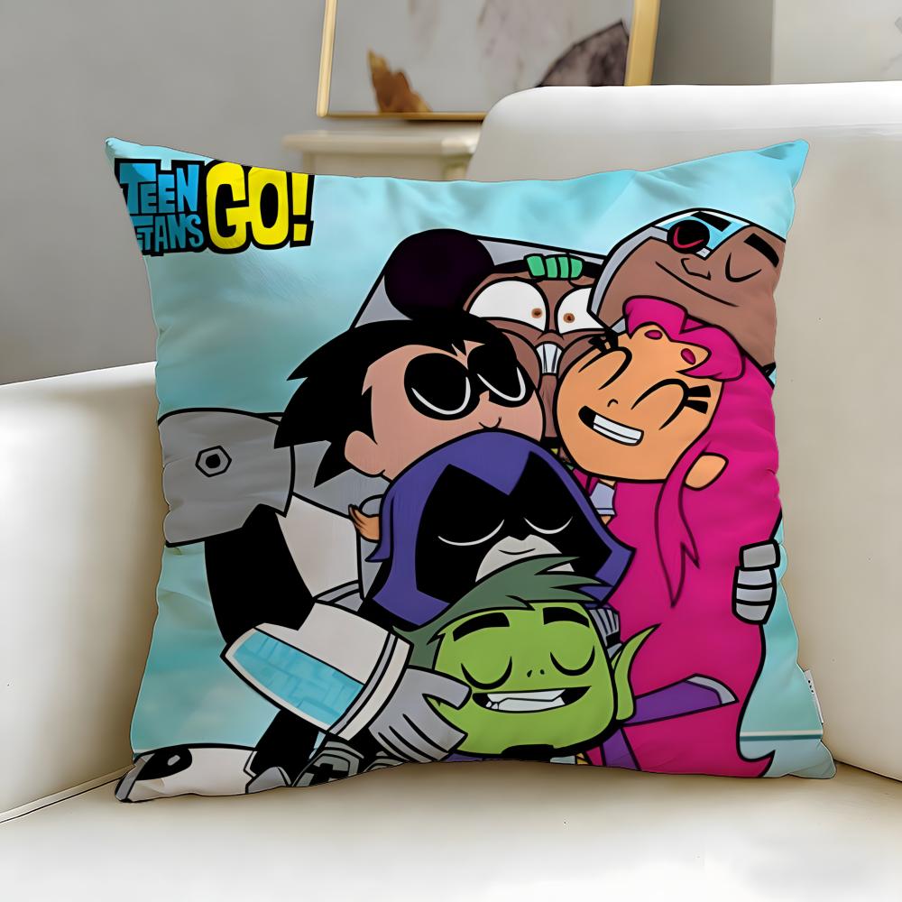 popular animated series Teen Titans Go Cushion Cover Soft  EasyWash Pillow Case  Versatile for Couch Bed Travel and Office