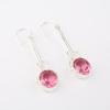 Pink Tourmaline Gemstone 925 Sterling Silver Jewelry Handmade Earrings 1.76" EE-171-13