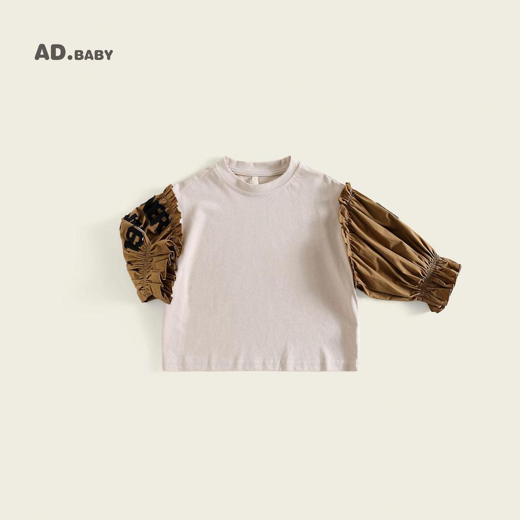 2025 Autumn Girls' Embroidered Puff Sleeve Linen Cotton Shirt