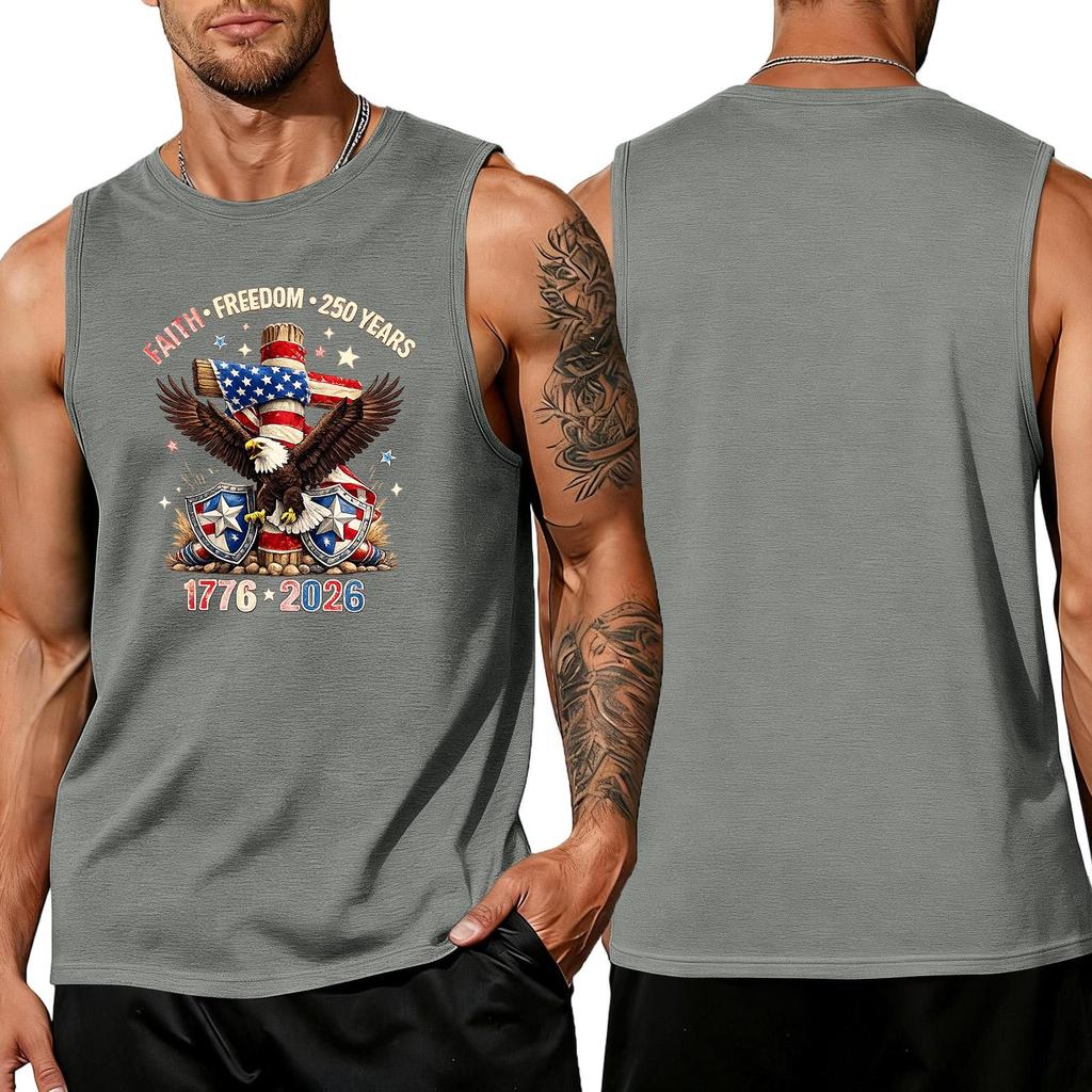 Men's loose and casual print sleeveless shirt