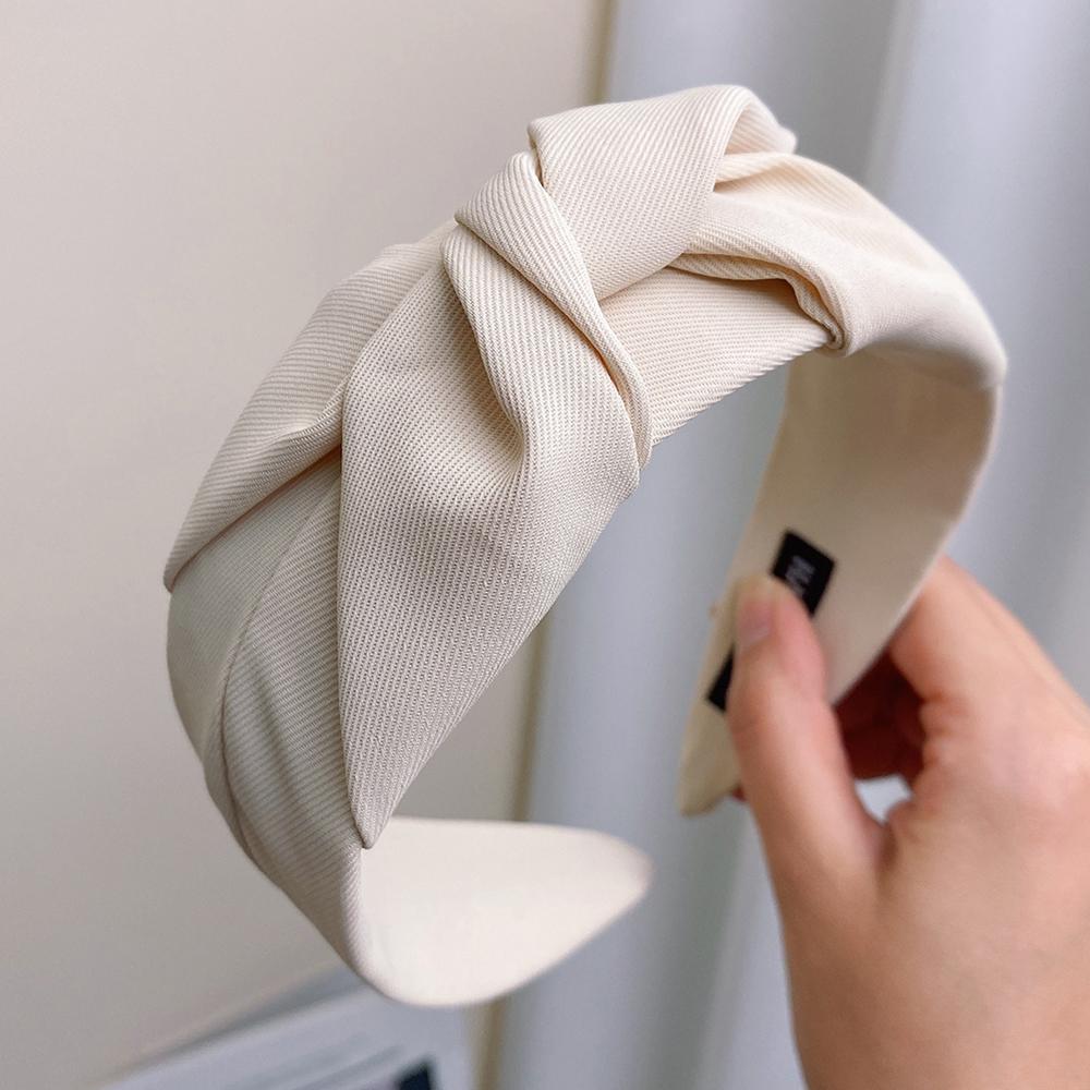Meisjes Vintage Haarbanden Stof Brede Haarband Nieuwe Geknoopte Hoofdbanden voor Vrouwen Hoofddeksel Zachte Haarhoepel Haaraccessoires Hoofddeksels gray