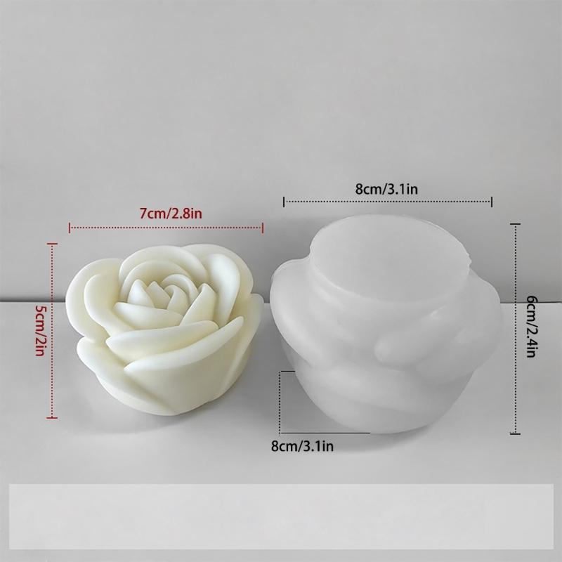 3D Flower Candle Silicone Mold DIY Chocolate Cake Baking Tool Decor Plaster Mold