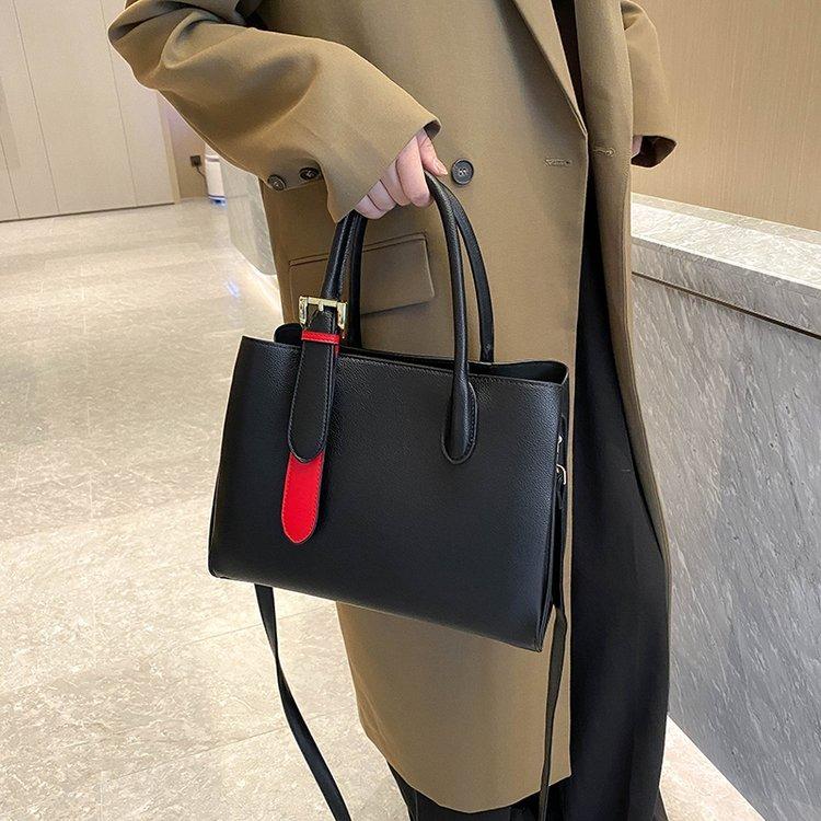 Neue Damenhandtasche mit großem Fassungsvermögen, Schulter-Crossbody-Temperament, Mehrfachfächer, Muttertasche, kontrastfarbene Tasche für Frauen mittleren Alters