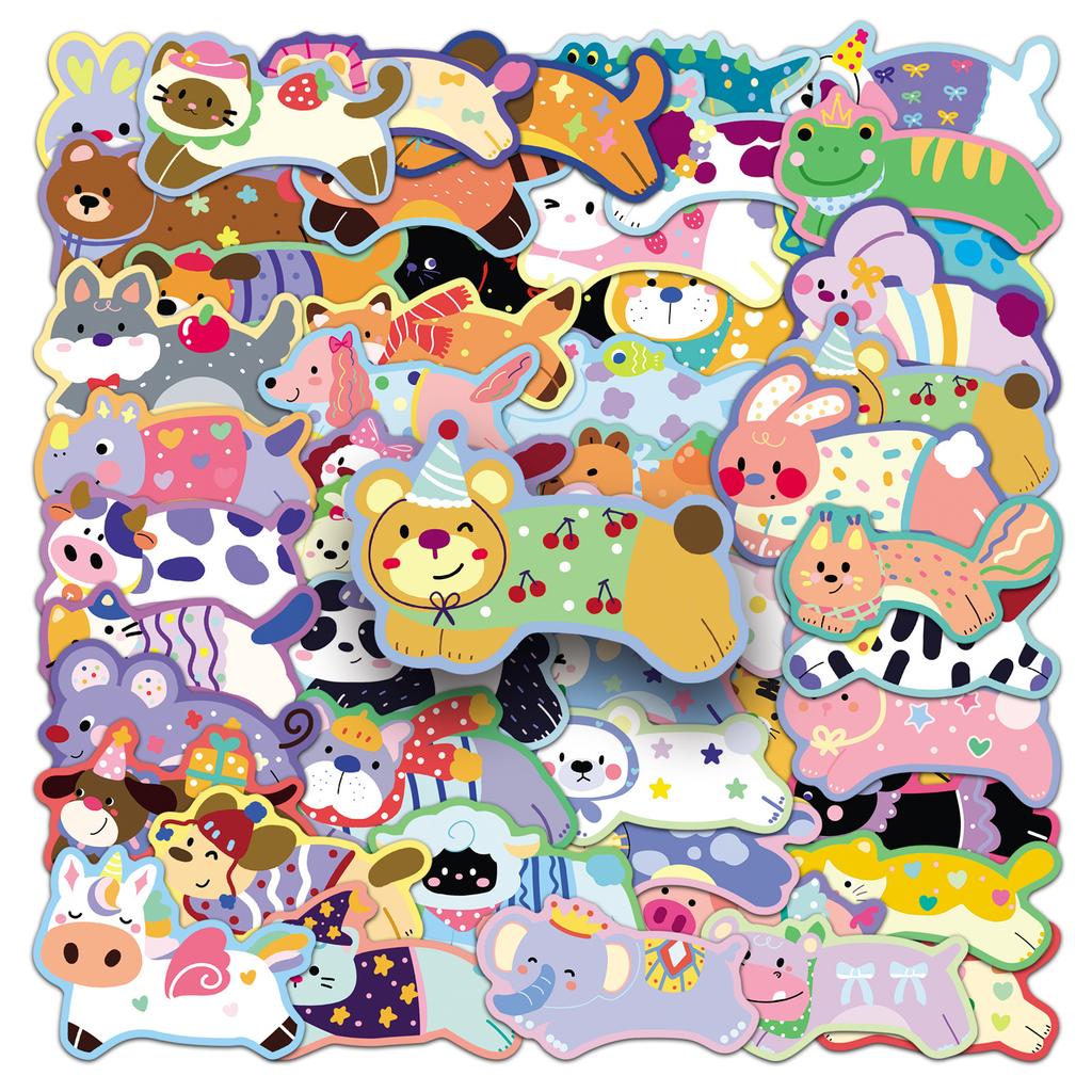 50 Original Running Animal Graffiti Personalized Hand-painted Decorative Skateboard Notebook Water Cup Stickers