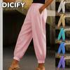 Calças e Capris Casuais Femininos DICFY com Estampa Lisa