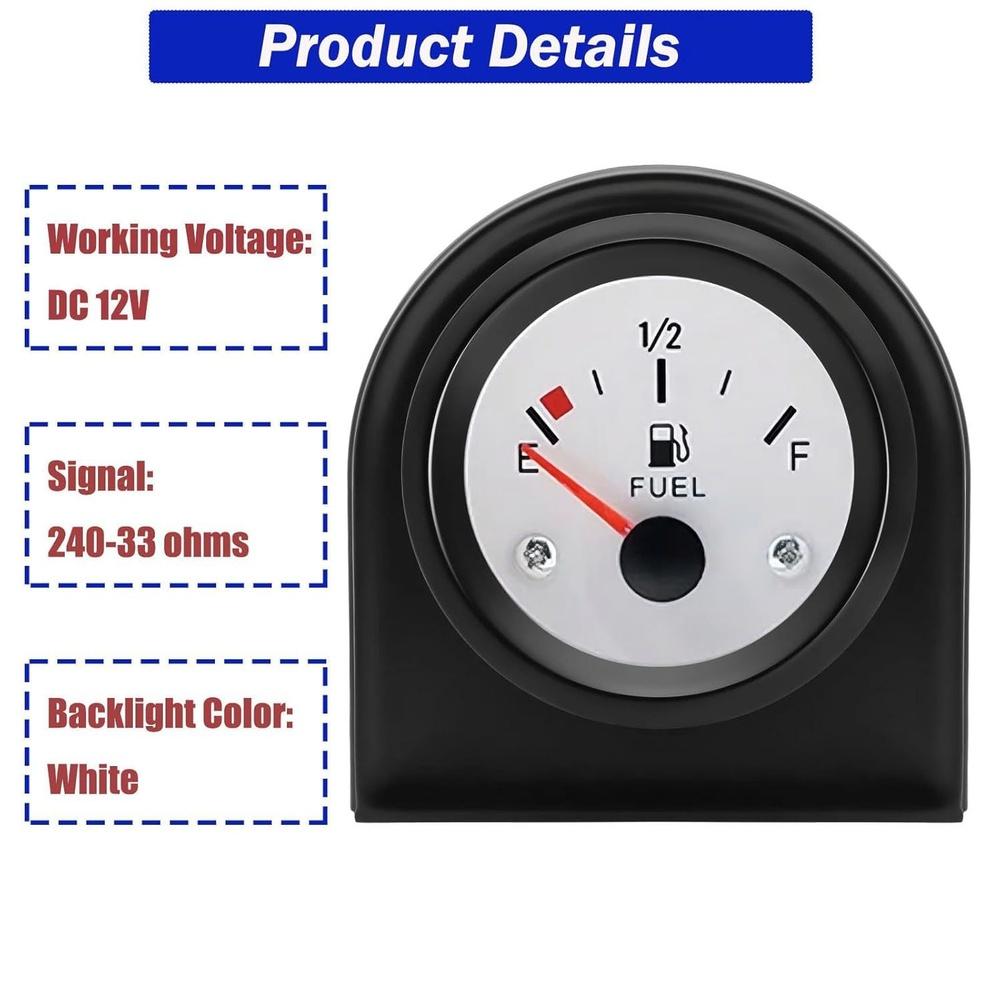 

52MM 12V Black Face Fuel Gauge Meter For 240 33 Ohm Sender Car Dashboard Hot Sale Brand-New And High Quality China Mainland